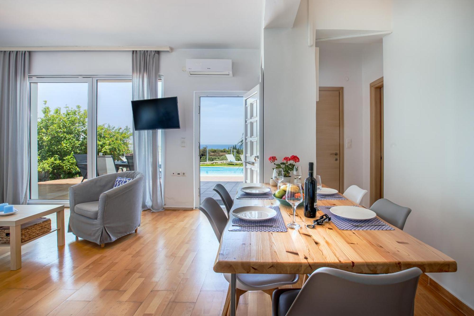 Dimitra Apartment With Private Pool And Sea View -The Ground Floor Of A Two Storey Building Daratsos Exterior photo